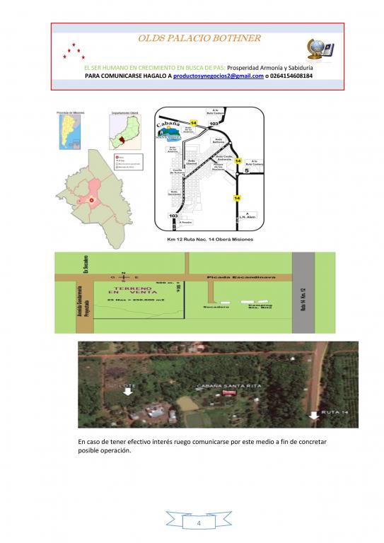 25 Hectareas urbanizables en venta en Oberá Misiones