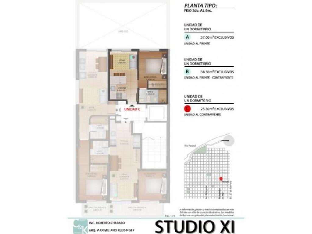 Rosario: Maipu 2247 Departamento de 1 dormitorio