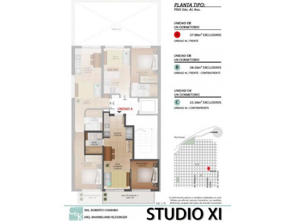 Rosario: Maipu 2247 Departamento de 1 dormitorio