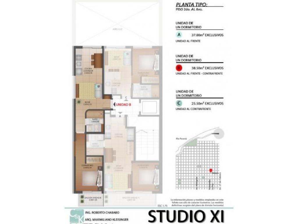 Rosario: Maipu 2247 Departamento de 1 dormitorio