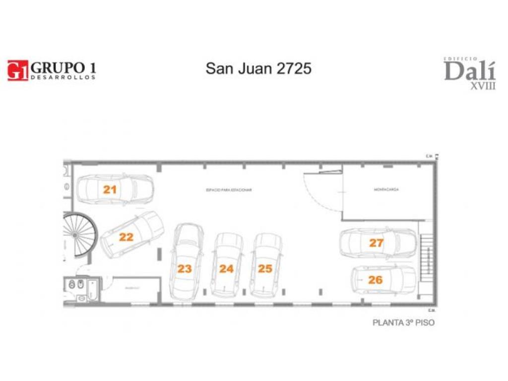 Rosario: San Juan 2725 Cochera N° 22 en piso 3 de 13 m2