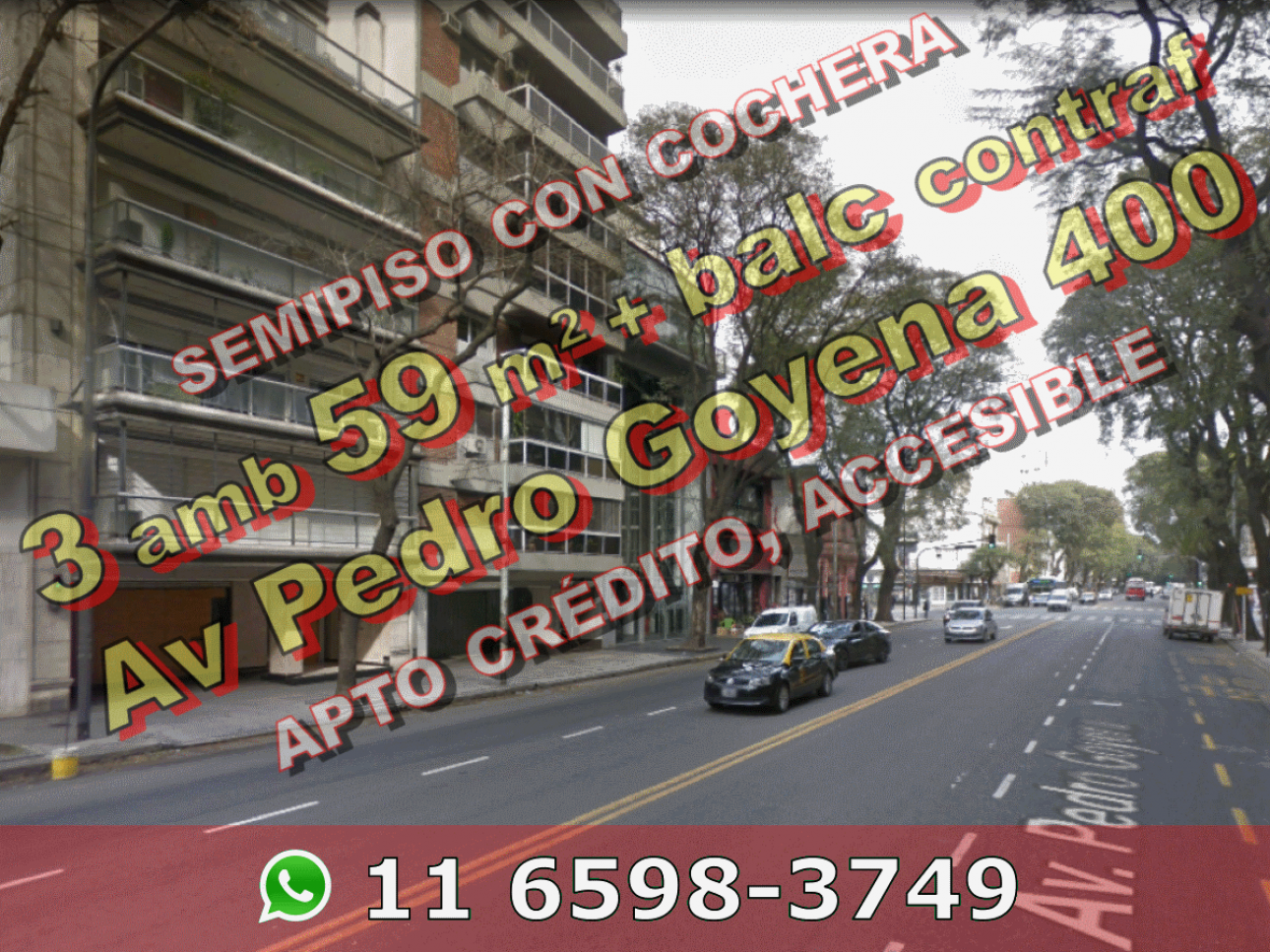 Depto Caballito 3amb 59m2 +balc, coch PGoyena 400 u$s230.000