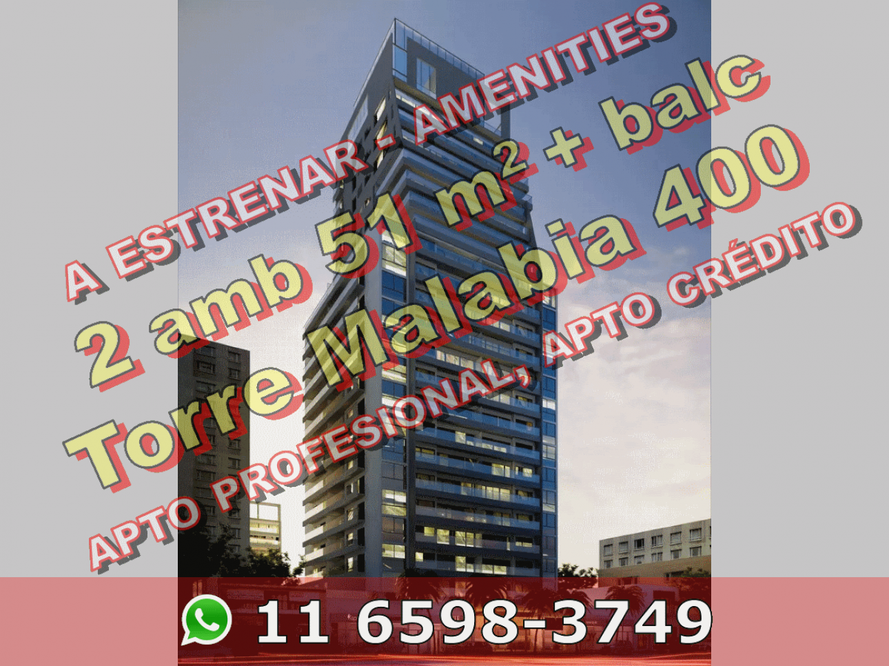 ESTR VCrespo 2a 51m2 +blc torre Amenit Malabia400 u$s174.000
