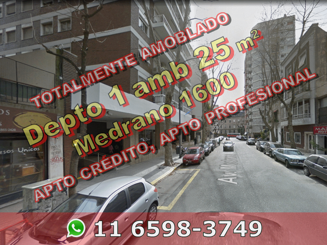 Dto Palermo 1amb 25m2 amobl apto prof Medrano 1600 u$s83.000