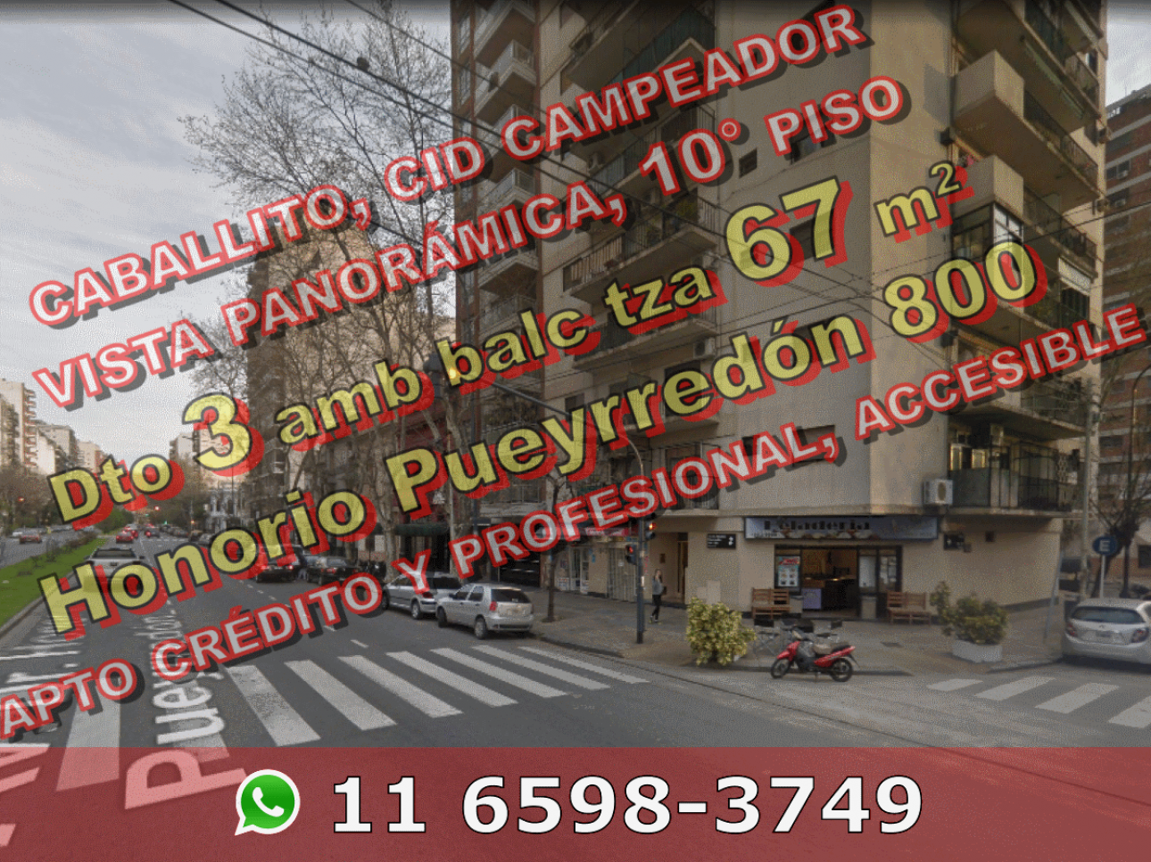 Caballito 3amb fte balc tza 67m2 H Pueyrredón 800 u$s139.500