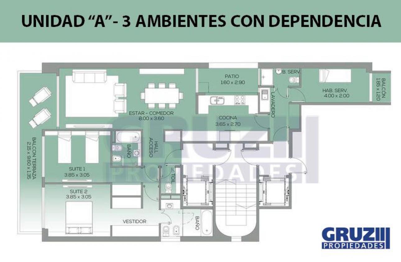 Excelente 3 amb c/dependencia -  150m2 - Malabia 2233