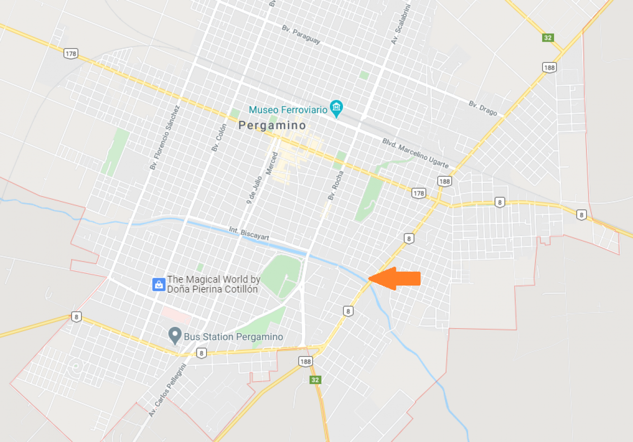 Vendo terreno de 1.572 m2 en Pergamino, Bs.As.