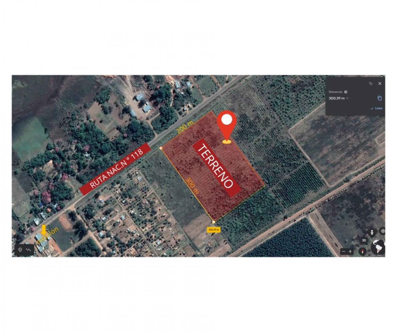 TERRENO 6 HAS S/RUTA 118 SANTA ROSA CORRIENTES