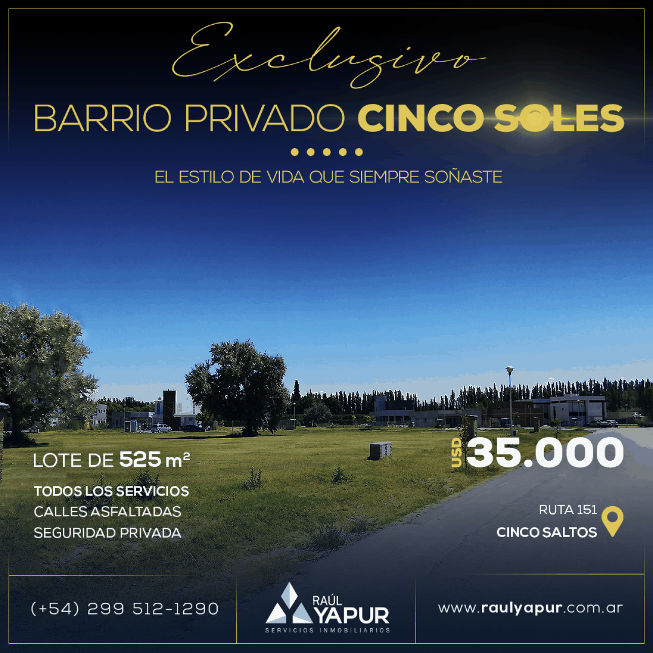 TERRENO EN VENTA CINCO SALTOS