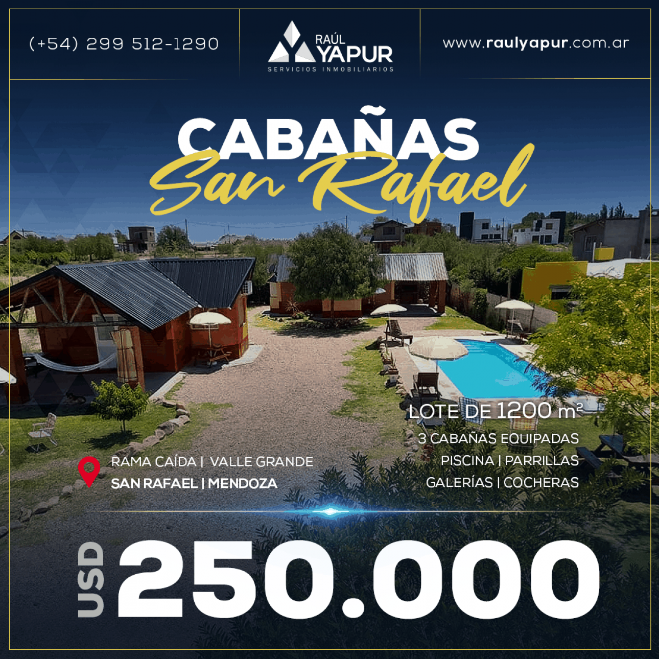 VENTA COMPLEJO DE CABAÑAS | SAN RAFAEL | MENDOZA