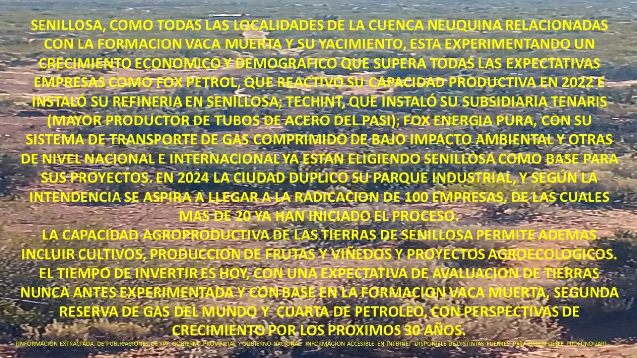 PUEBLO FINCAS VACA MUERTA  DE 5 HECTAREAS EN SENILLOSA