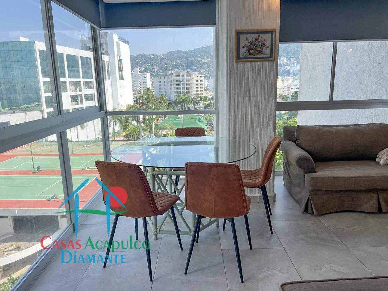 Terraza con vista a la bahía de acapulco
