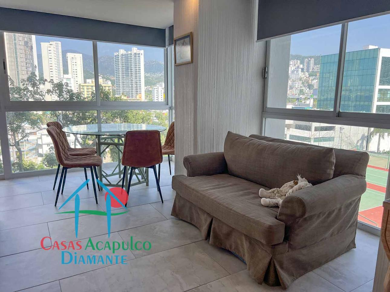 Terraza con vista a la bahía de acapulco