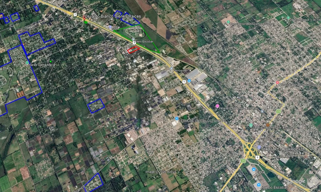 Campo de 2.4Has con 600m2 de galpones sobre Panamericana