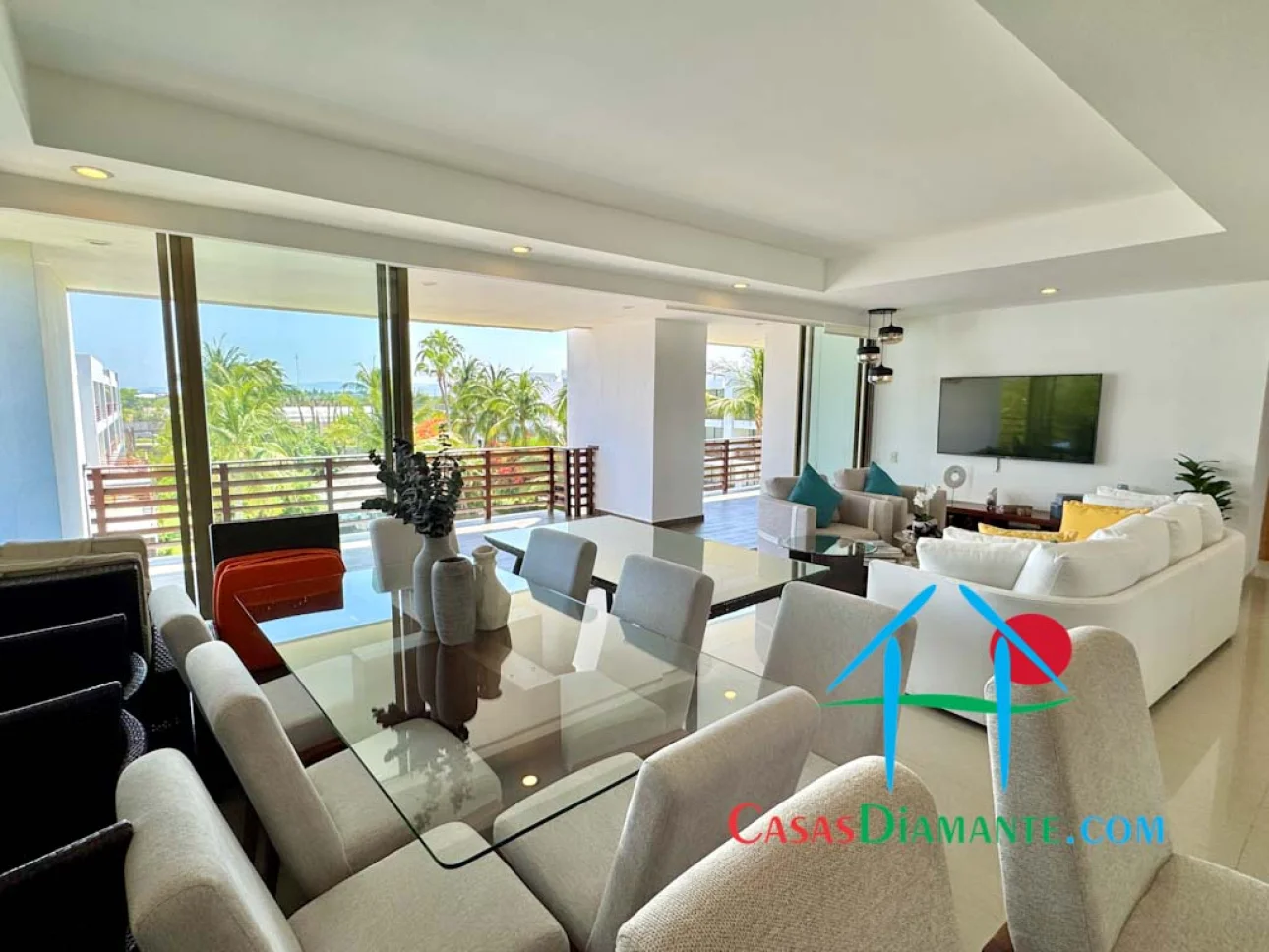 Depa con terraza y vista a las áreas comunes