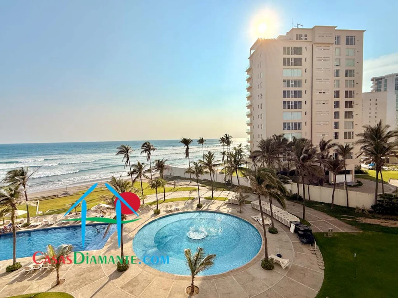Departamento de playa con terraza y vista al mar
