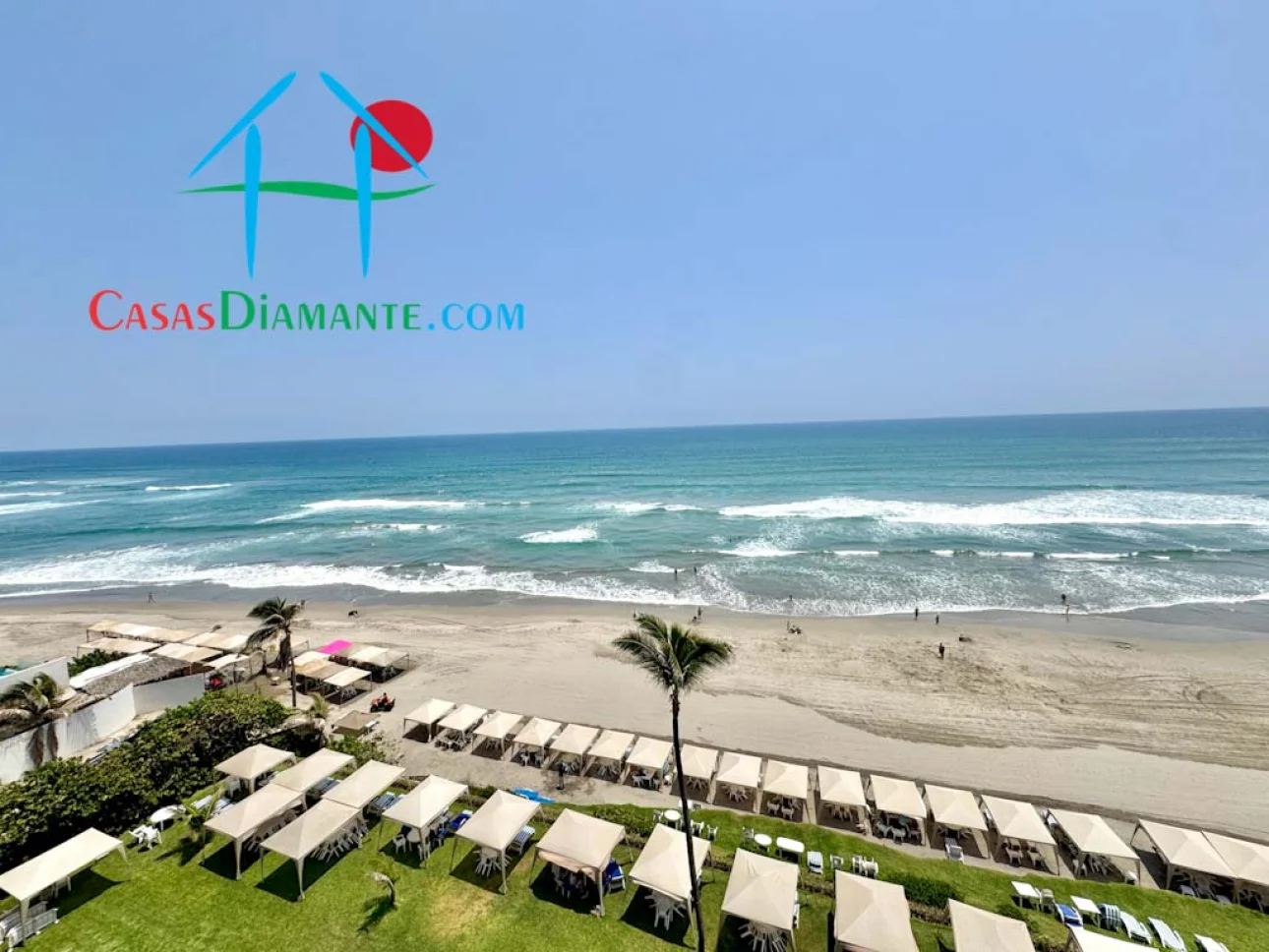 Departamento a pie de playa con terraza y vista al mar